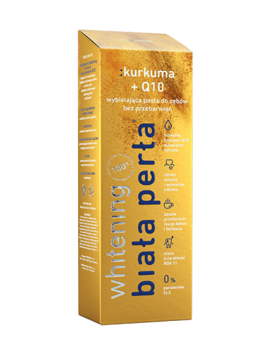Przejdź do produktu Biała Perła Wybielająca pasta do zębów :kurkuma + Q10 75ML