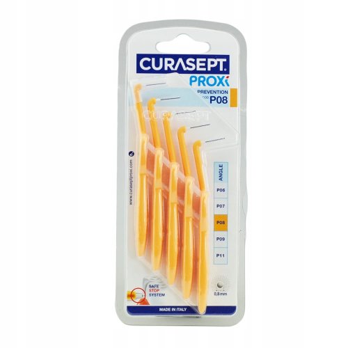 Przejdź do produktu Curasept Proxi P08 Prevention pomarańczowe szczoteczki międzyzębowe długie 0,8mm - 5 szt