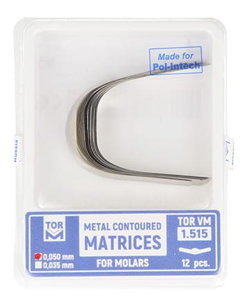 Przejdź do produktu Matryce profilowane do trzonowców 0,050 mm (op. 12 szt.) centralna krawędź