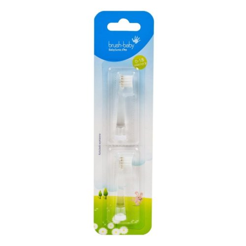 Przejdź do produktu BRUSH-BABY PRO - końcówki do szczoteczki sonicznej BabySonic PRO  (2 szt.) 0-18 miesiecy