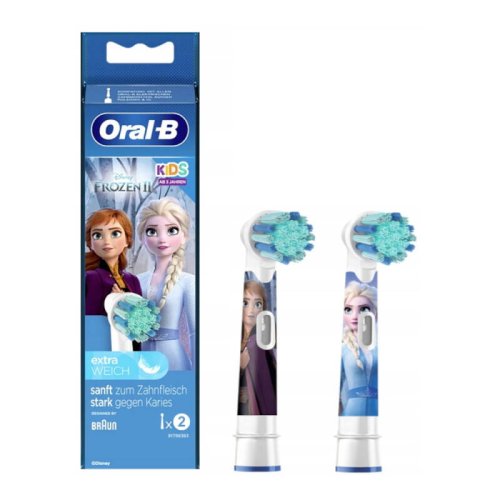 Przejdź do produktu Braun Oral-B końcówki do szczoteczki elektrycznej motyw kraina lodu Elsa 2szt FROZEN