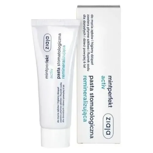 Przejdź do produktu ZIAJA MINTPERFECT ACTIV pasta 75ml - remineralizacyjna pasta do zębów zawierająca płynne szkliwo i fluor