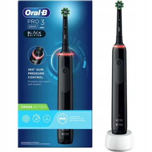 Przejdź do produktu Oral-B szczoteczka elektryczna PRO3 3000 Black CrossAction