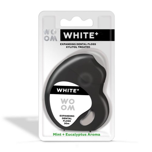 Przejdź do produktu WOOM+ nić dentystyczna White+ 30m - nić rozszerzająca się z węglem