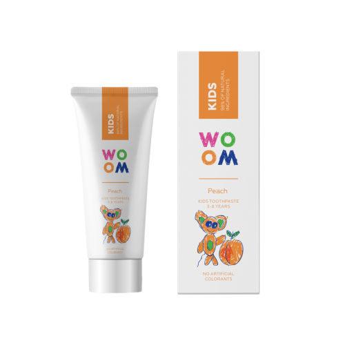 Przejdź do produktu WOOM KIDS Peach 3-8 lat 50ml - pasta o smaku brzoskwiniowym dla dzieci