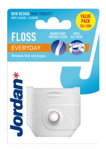 Przejdź do produktu JORDAN Floss EVERYDAY 50m - odświeżająca, okrągła nić dentystyczna o smaku mięty