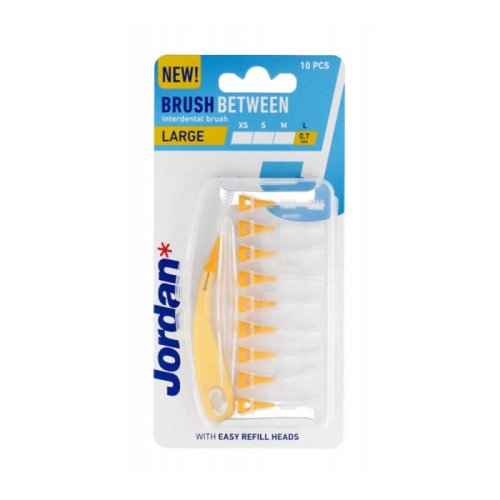 Przejdź do produktu JORDAN CLINIC Brush Between L (0,7-4,0mm) ŻÓŁTE 10szt. - zestaw specjalistycznych szczoteczek międzyzęnowych