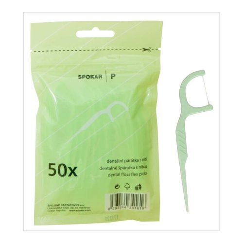 Przejdź do produktu SPOKAR P Denta Floss-Picks 50szt. - niciowykałaczki do czyszczenia przestrzeni międzyzębowych