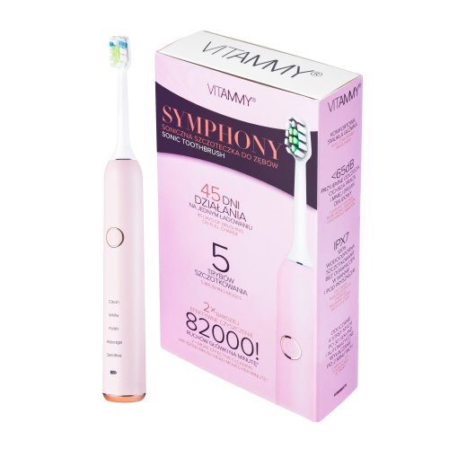 Przejdź do produktu Vitammy szczoteczka soniczna Symphony Pink - 5 trybów