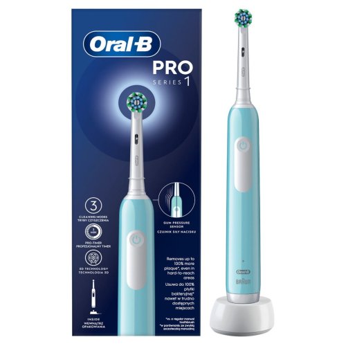 Przejdź do produktu Oral-B szczoteczka elektryczna PRO1 Caribbean Blue CrossAction (błękitny)