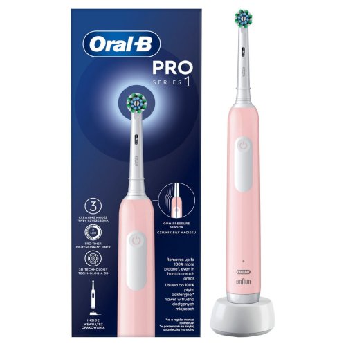Przejdź do produktu Oral-B szczoteczka elektryczna PRO1 Pink CrossAction (różowy)