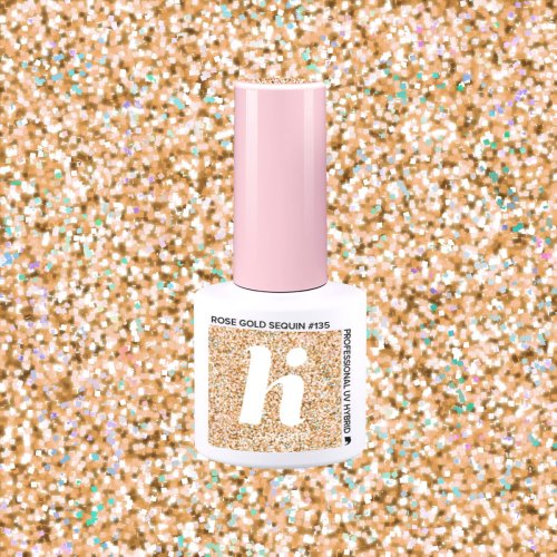Przejdź do produktu HiHybrid Lakier hybrydowy ROSE GOLD SEQUIN #135 - 5 ml