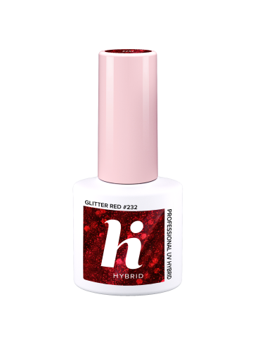 Przejdź do produktu HiHybrid Lakier hybrydowy GLITTER RED #232 - 5 ml