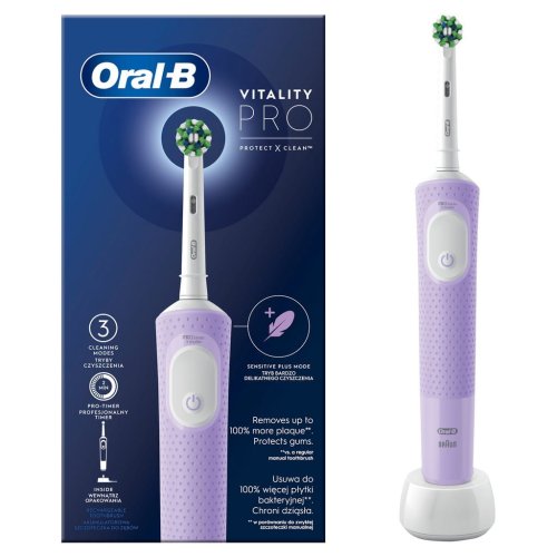 Przejdź do produktu Oral-B szczoteczka elektryczna Vitality PRO D103 Protect X Clean - Purple (fioletowa)