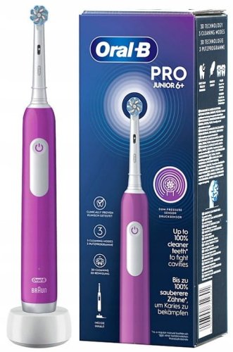 Przejdź do produktu Oral-B szczoteczka elektryczna Junior PRO FIOLETOWA dla dzieci powyżej 6 lat