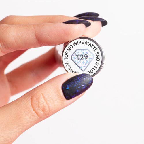 Przejdź do produktu Semilac Top do lakierów hybrydowych T29 No Wipe Matte Snow Floe 7 ml