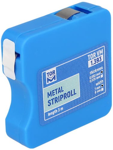 Przejdź do produktu Paski metalowe do formówki (box) - 0,050 mm, szer. 7 mm, dł. 3 m.