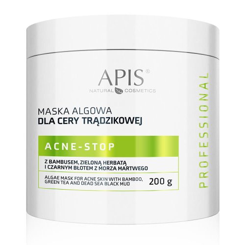 Przejdź do produktu APIS Acne-stop Maska algowa dla cery trądzikowej z bambusem, zieloną herbatą i czarnym błotem z Morza Martwego 200 g