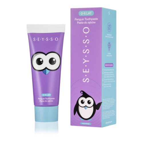 Przejdź do produktu SEYSSO KIDS Penguin 75ml - pasta do zębów dla dzieci od 0 do 6 lat o smaku malin i jagód