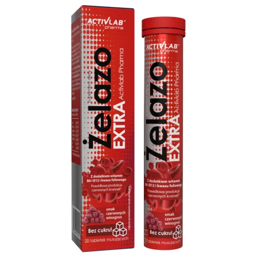 Przejdź do produktu Żelazo Extra uzupełnia dietę w łatwo przyswajalne żelazo 20 tabletek