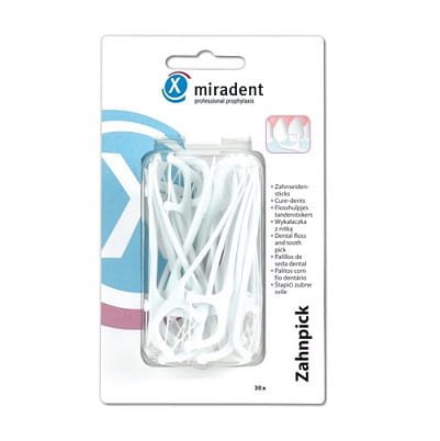 Przejdź do produktu MIRADENT Zahn-Pick nicio-wykałaczki 30sztuk - Zestaw wykałaczek do bezpiecznego czyszczenia w opakowaniu