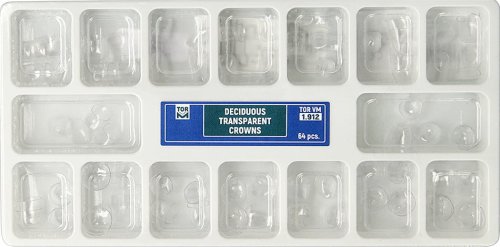 Przejdź do produktu Korony celuloidowe przezroczyste do zębów mlecznych (op. 64 szt.)