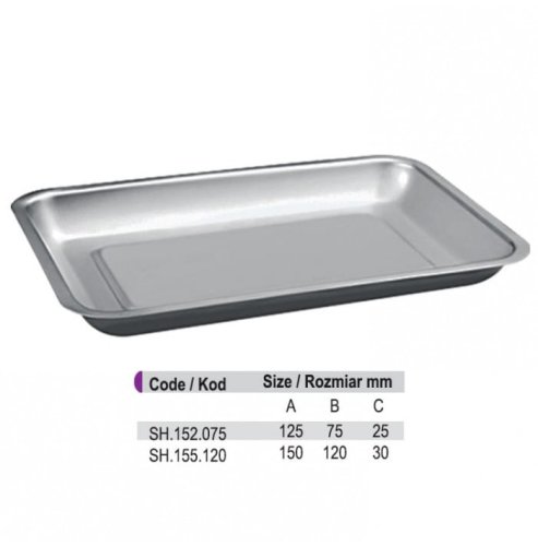 Przejdź do produktu Tacka stal nierdzewna 150 x 120 x 30mm