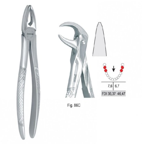 Przejdź do produktu Kleszcze ekstrakcyjne mod. Europejski do zębów trzonowych dolnych fig. 86C