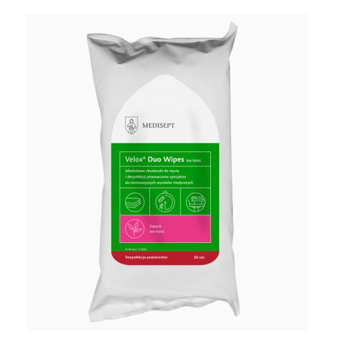 Przejdź do produktu Velox Duo Wipes flowpack 50szt- Alkoholowe chusteczki  do dezynfekcji powierzchni