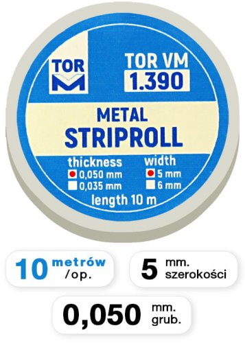 Przejdź do produktu Paski metalowe do formówki - 0,050 mm, szer. 5 mm, dł. 10 m.