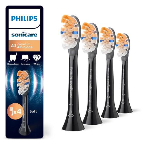 Przejdź do produktu SONICARE Philips końcówki do szczoteczki PREMIUM ALL in ONE A3 (4szt.) - Czarne HX9094/88