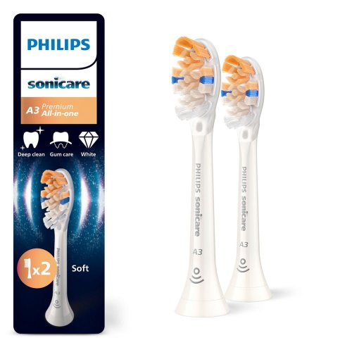 Przejdź do produktu SONICARE Philips końcówki do szczoteczki PREMIUM ALL in ONE A3 (2szt.) - Białe HX9092/87