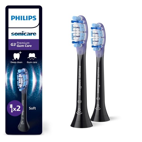 Przejdź do produktu SONICARE Philips końcówki do szczoteczki PREMIUM Gum Care G3 (2szt.) - Czarne HX9052/88