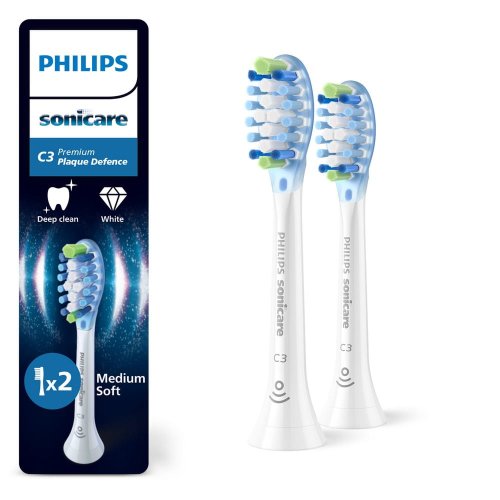 Przejdź do produktu SONICARE Philips końcówki do szczoteczki PREMIUM Plaque Defence C3 (2szt.) - Białe HX9042/87