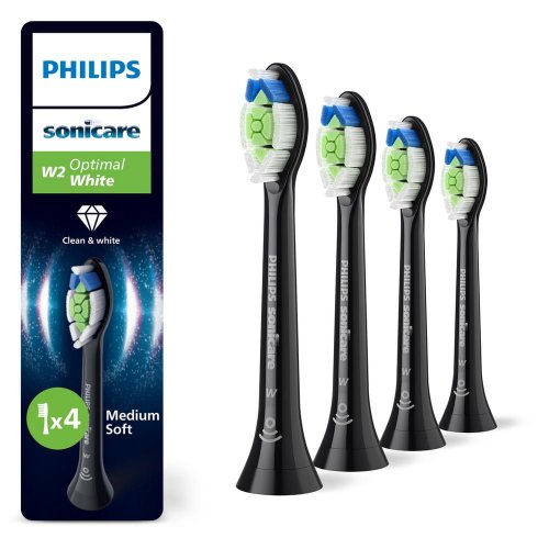 Przejdź do produktu SONICARE Philips końcówki do szczoteczki Optimal White Standard Black - czarne (4szt.) - HX6064/88