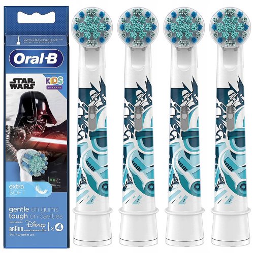 Przejdź do produktu Końcówki do szczoteczki dla dzieci Oral-b motyw Star Wars Gwiezdne Wojny 4 sztuki