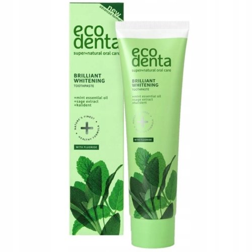 Przejdź do produktu ECODENTA Green Line Pasta do zębów WYBIELAJĄCA z olejkiem miętowym, esktraktem szałwiowym i bioaktywnym wapniem 100 ml