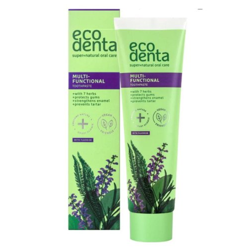Przejdź do produktu ECODENTA Green Line Pasta do zębów KOMPLEKSOWA PIELĘGNACJA z ekstraktami z 7 ziół i bioaktywnym wapniem 100 ml