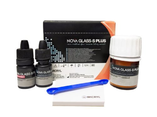 Przejdź do produktu Nova Glass S Plus- cement glajonomerowy modyfikowany żywicą- 15g + płyn+ kondycjoner