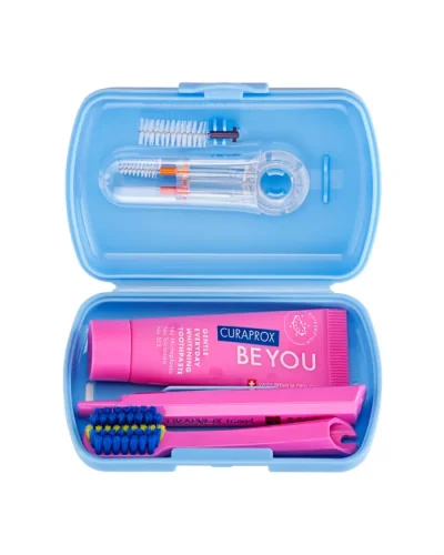 Przejdź do produktu Curaprox Travel Set Ortho (CS5460 ortho+BeYou 10ml+CPS 07, 14, 18)