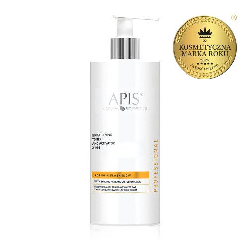 Przejdź do produktu Apis ADENO-C Flash Glow Roświetlający tonik i aktywator 2w1 z kwasem szikimowym i laktobionowym / 500ml