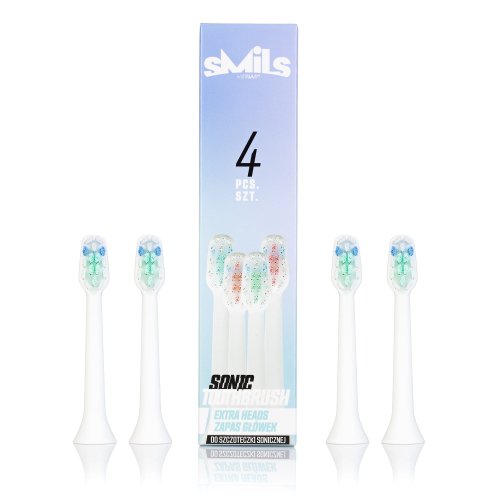 Przejdź do produktu VITAMMY SMILS MIX 1 JASNE Końcówki do szczoteczki sonicznej, różne kolory, 4 szt.