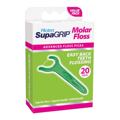 Przejdź do produktu PIKSTERS SupaGRIP MOLAR FLOSS 20szt. - cienkie i wytrzymałe niciowykałaczki do czyszczenia przestrzeni między trzonowcami