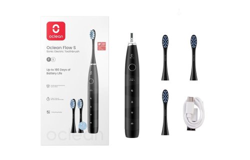 Przejdź do produktu Oclean Szczoteczka Soniczna FLOW S - czarna (w zestawie: 3 końcówki)