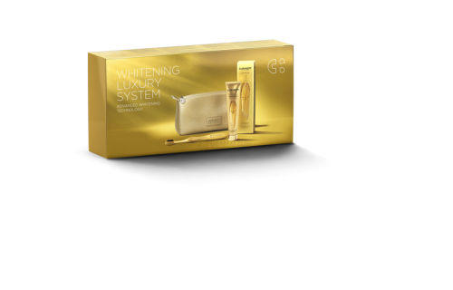 Przejdź do produktu Curasept Wybielająca złota pasta i szczoteczka do zębów Whitening Luxury System Gold Lux 