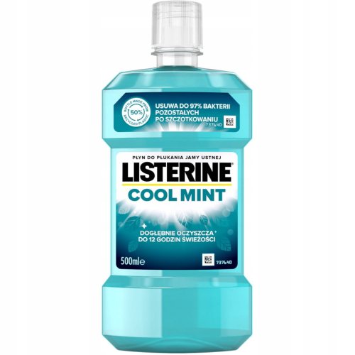 Przejdź do produktu Listerine płyn przeciw kamieniowi nazębnemu 500 ml niebieski COOL MINT