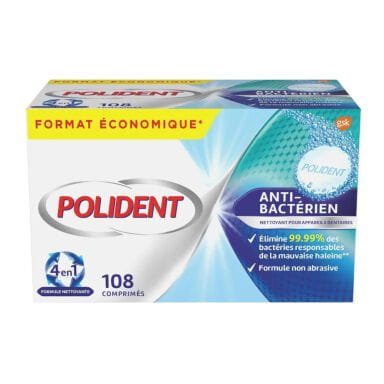 Przejdź do produktu POLIDENT Anti-Bacterial 108szt. - antybakteryjne tabletki do czyszczenia protez zębowych
