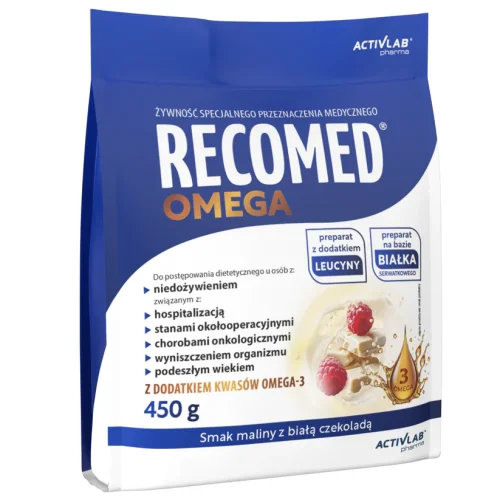 Przejdź do produktu RecoMed® Omega Malina z białą czekoladą 450g