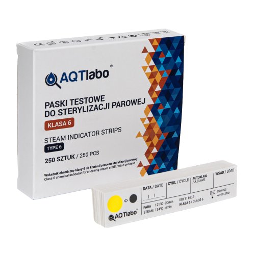 Przejdź do produktu Paski chemiczne do sterylizacji klasy VI AQTlabo