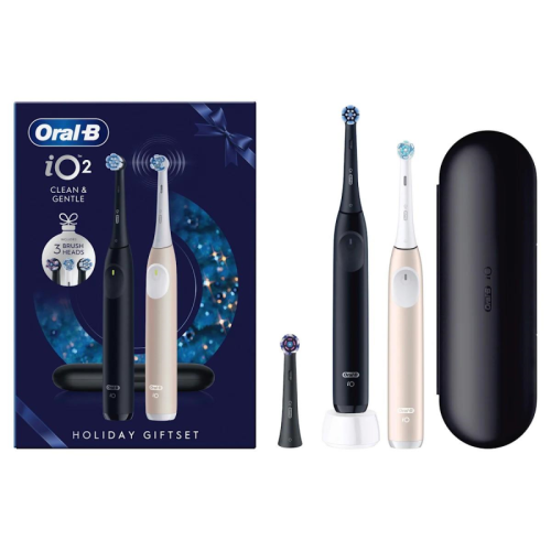 Przejdź do produktu  ORAL-B BRAUN SZCZOTECZKA ELEKTRYCZNA iO 2 DUO BLACK/PINK iOS2d.3ADF9.K (3 programy, 3 końcówki, 2 rączki, 1 etui, 1 ładowarka)